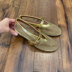 Gold Mesh Women's Flats